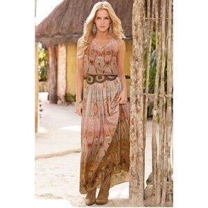 Boston Proper Women’s Intricate Medallion Sleeveless Maxi Dress